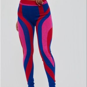 Pink blue leggings brand new
